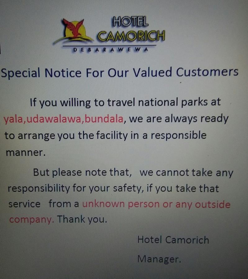 Hotel Camorich Tissamaharama Bagian luar foto